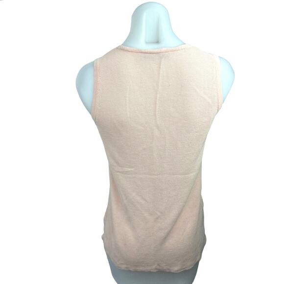 LOFT Light Pink Sleeveless V-Neck Loose Knit Vest Tunic  Sweater Tank Top Size S - Picture 3 of 7
